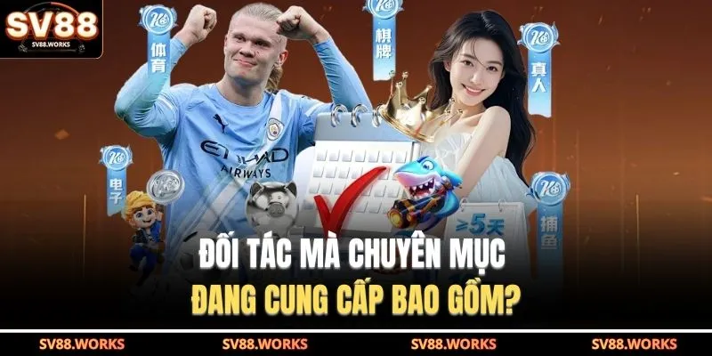 Đối tác mà chuyên mục đang cung cấp bao gồm?