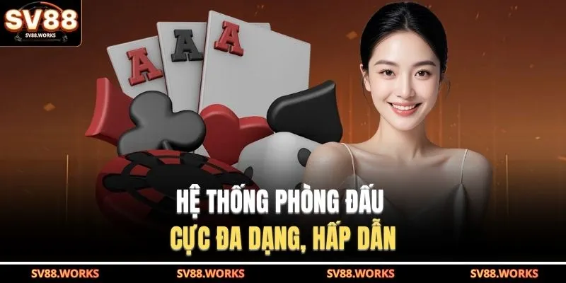 Hệ thống phòng đấu cực đa dạng, hấp dẫn